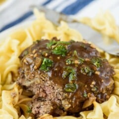 Salisbury steak with noodles