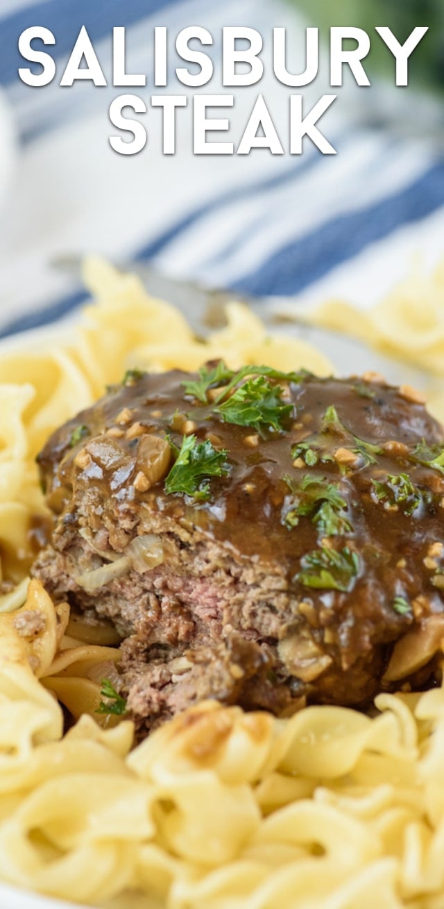 Salisbury steak with noodles