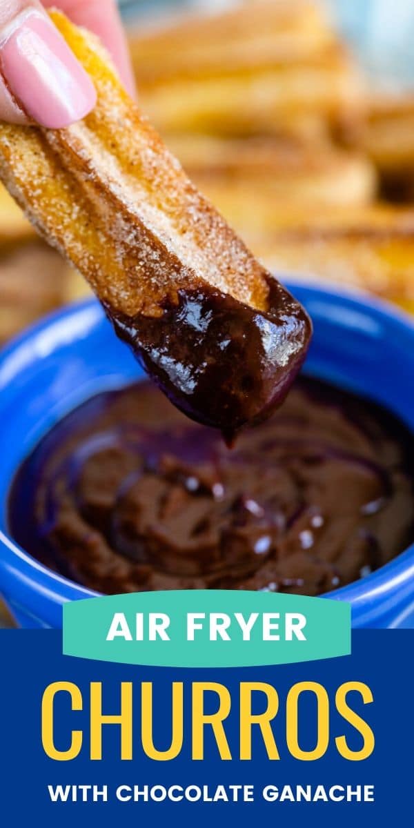 Air fryer churros with ganache