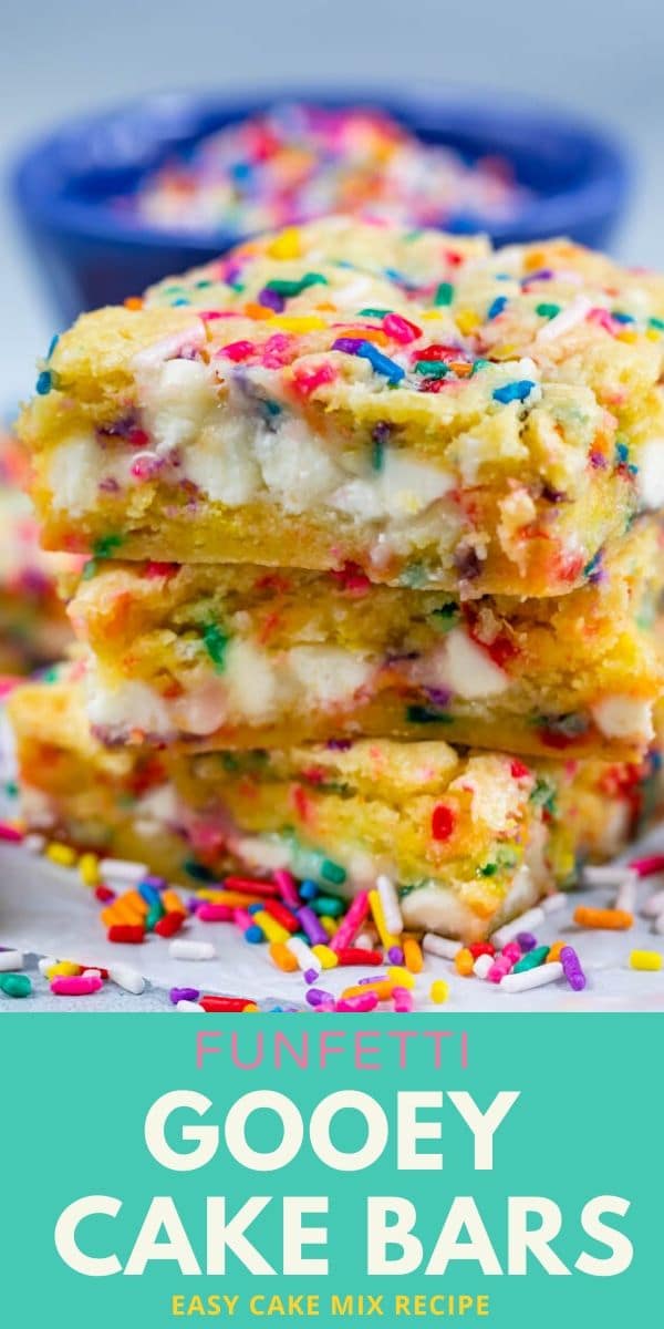 stack of funfetti gooey bars