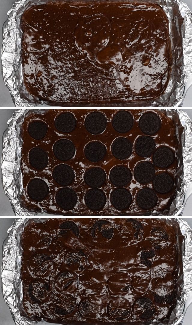 Oreo brownies process