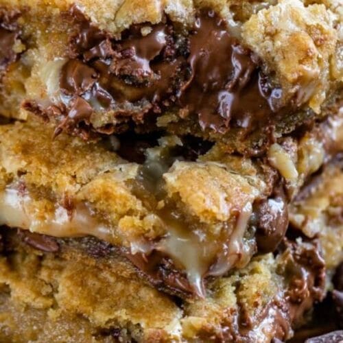 Gooey Peanut Butter Chocolate Chip Cookie Bars Crazy for Crust
