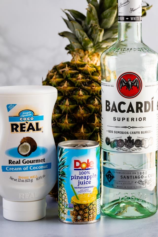 Ingredients for pina colada