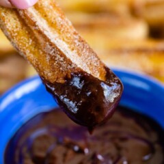 Churros with chocolate sauce