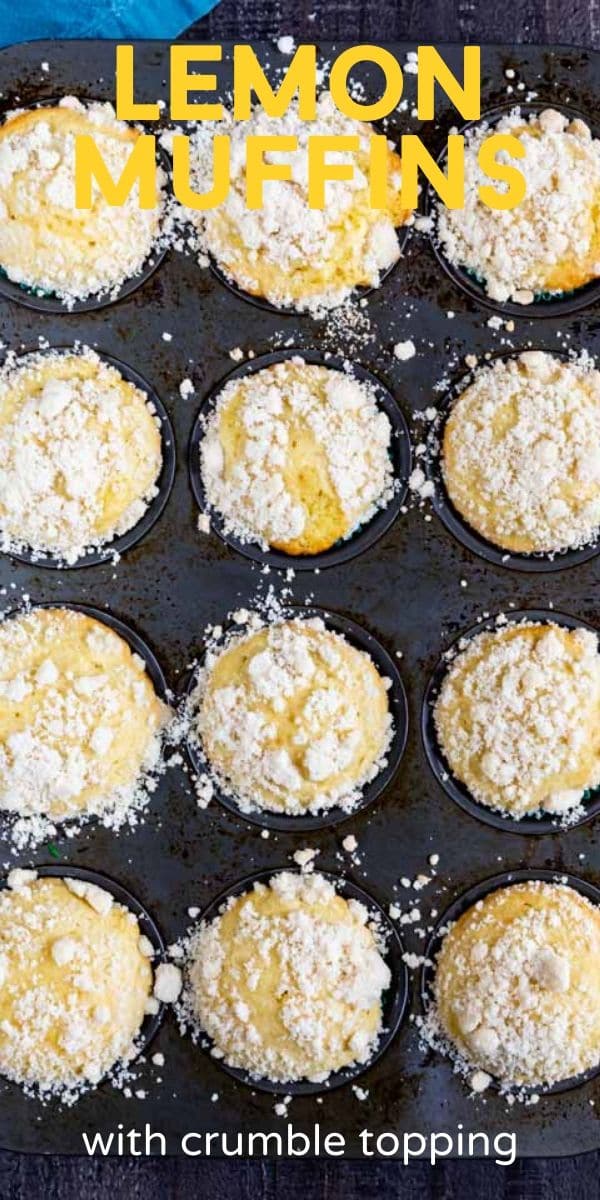 Lemon muffins with crumble topping