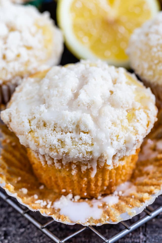 Homemade lemon crumb muffin
