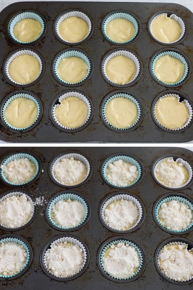Lemon muffins in pan