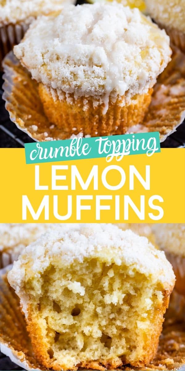 Crumble topping lemon muffins