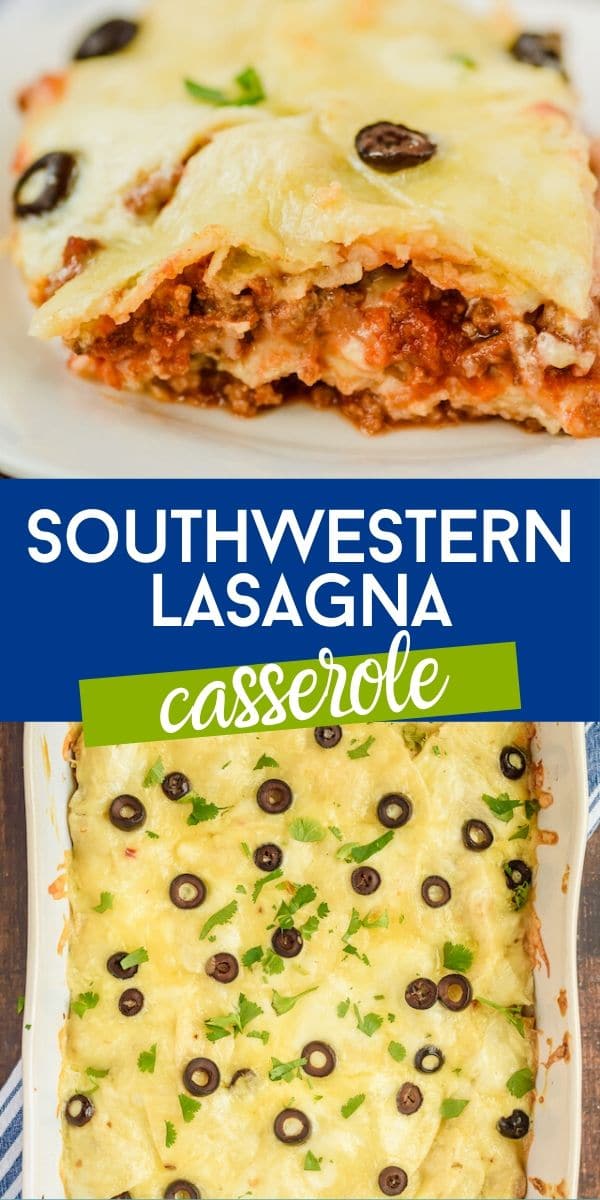 Southwestern lasagna collage