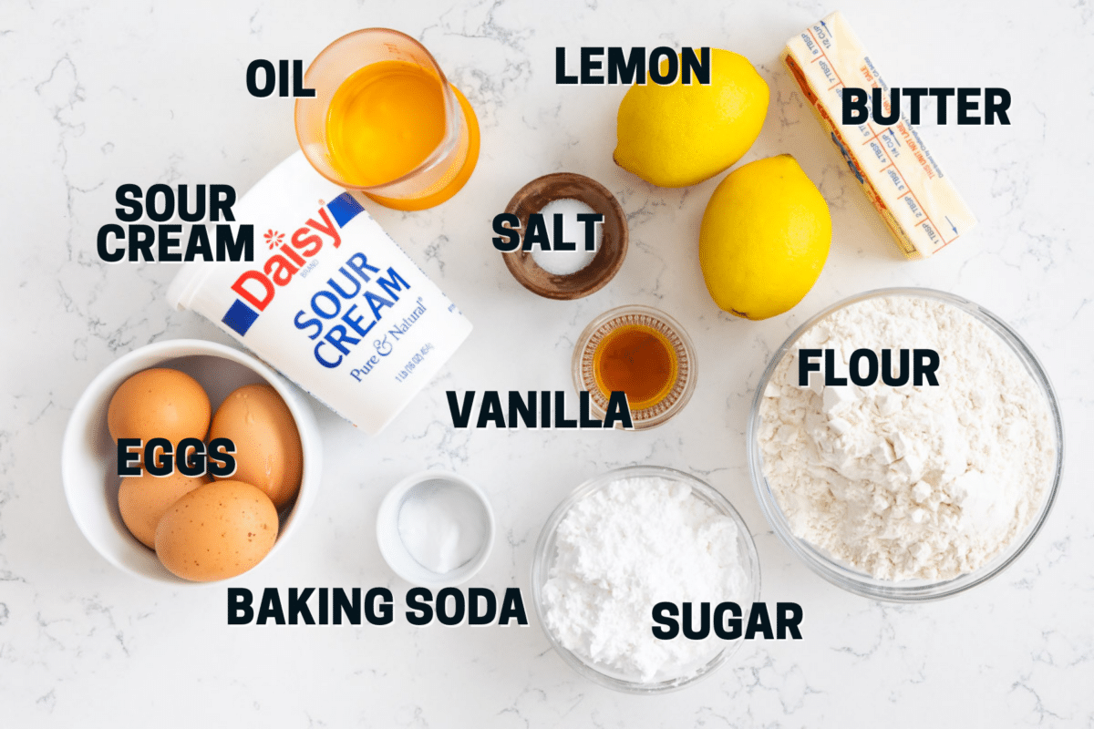 ingredients in lemon muffins