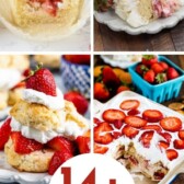 collage of 4 strawberry shortcake recipe photos