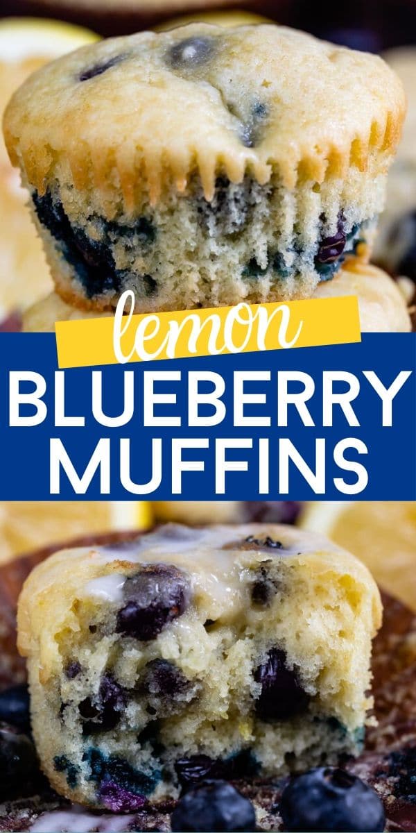 Lemon blueberry muffins collage