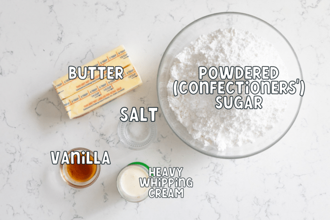 Ingredients in vanilla buttercream