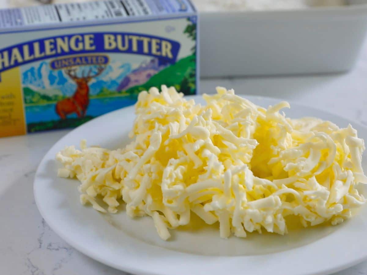 shredded butter on plate