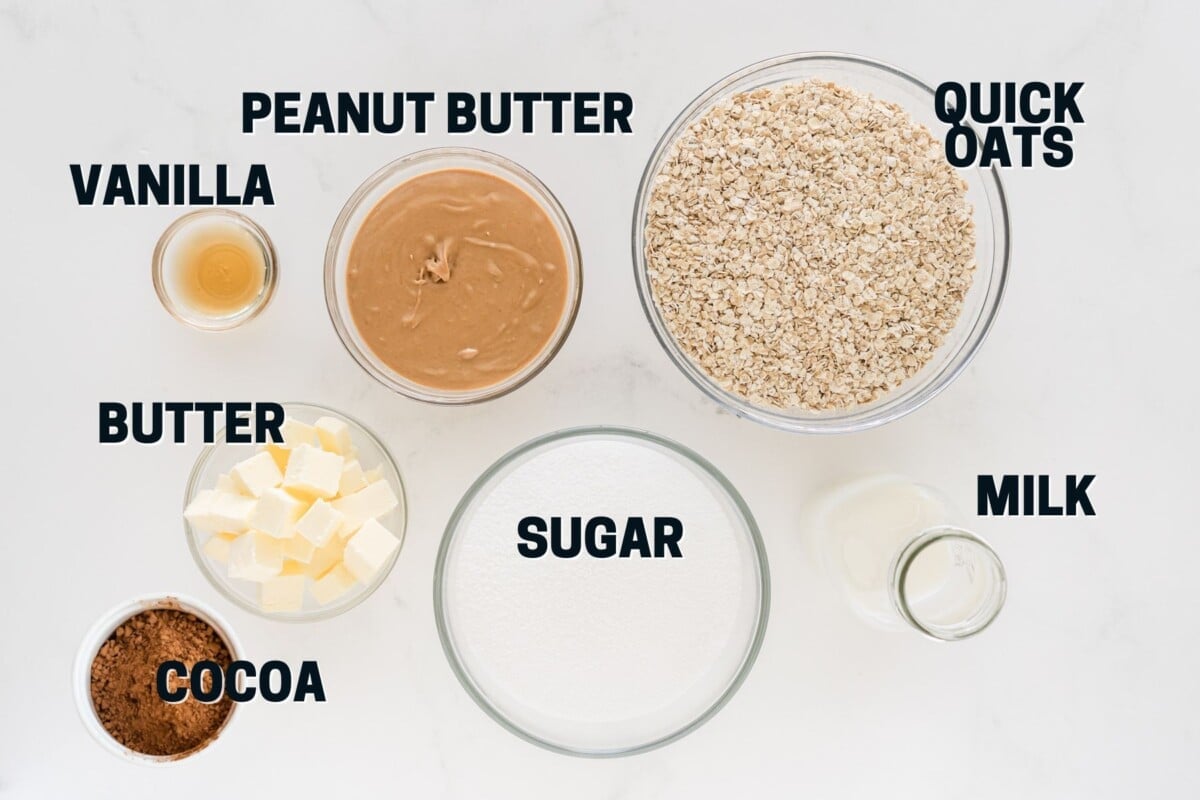 ingredients in no bake cookies.