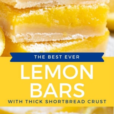 Photo collage of the best lemon bars with recipe title in middle of photos