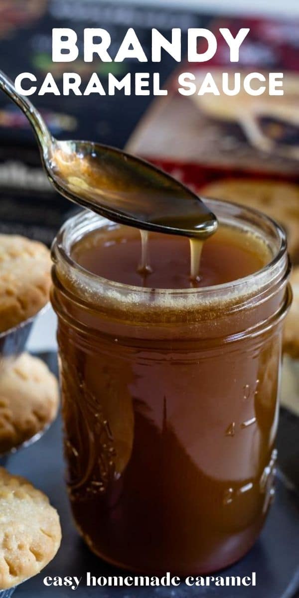 jar of caramel sauce with spoon