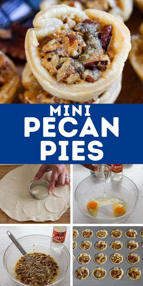 collage of how to make pecan pie photos