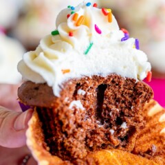 inside of chocolate cupcake