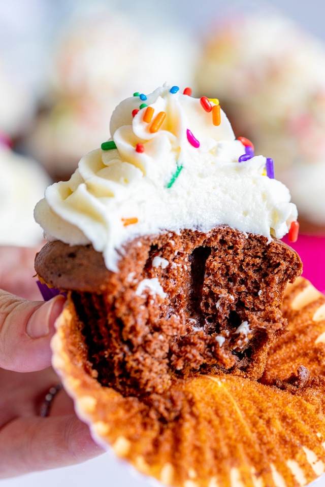 inside of chocolate cupcake