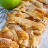 sliced strudel on parchment