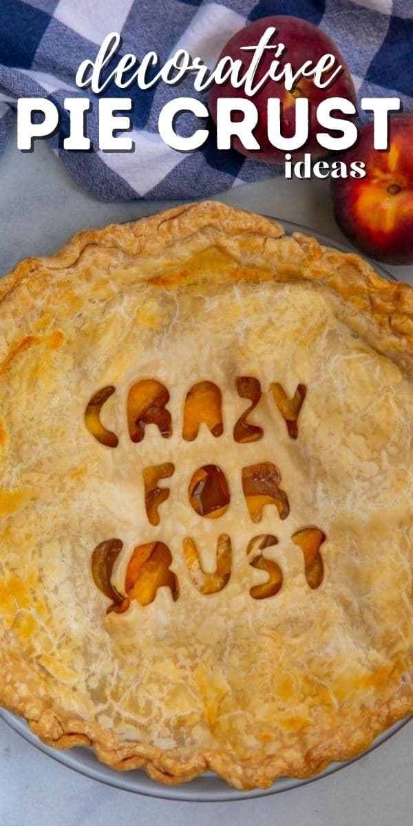 overhead shot of pie with crazy for crust cut out of crust