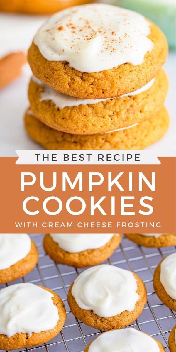 Pumpkin Cookies with Cream Cheese Frosting - Crazy for Crust