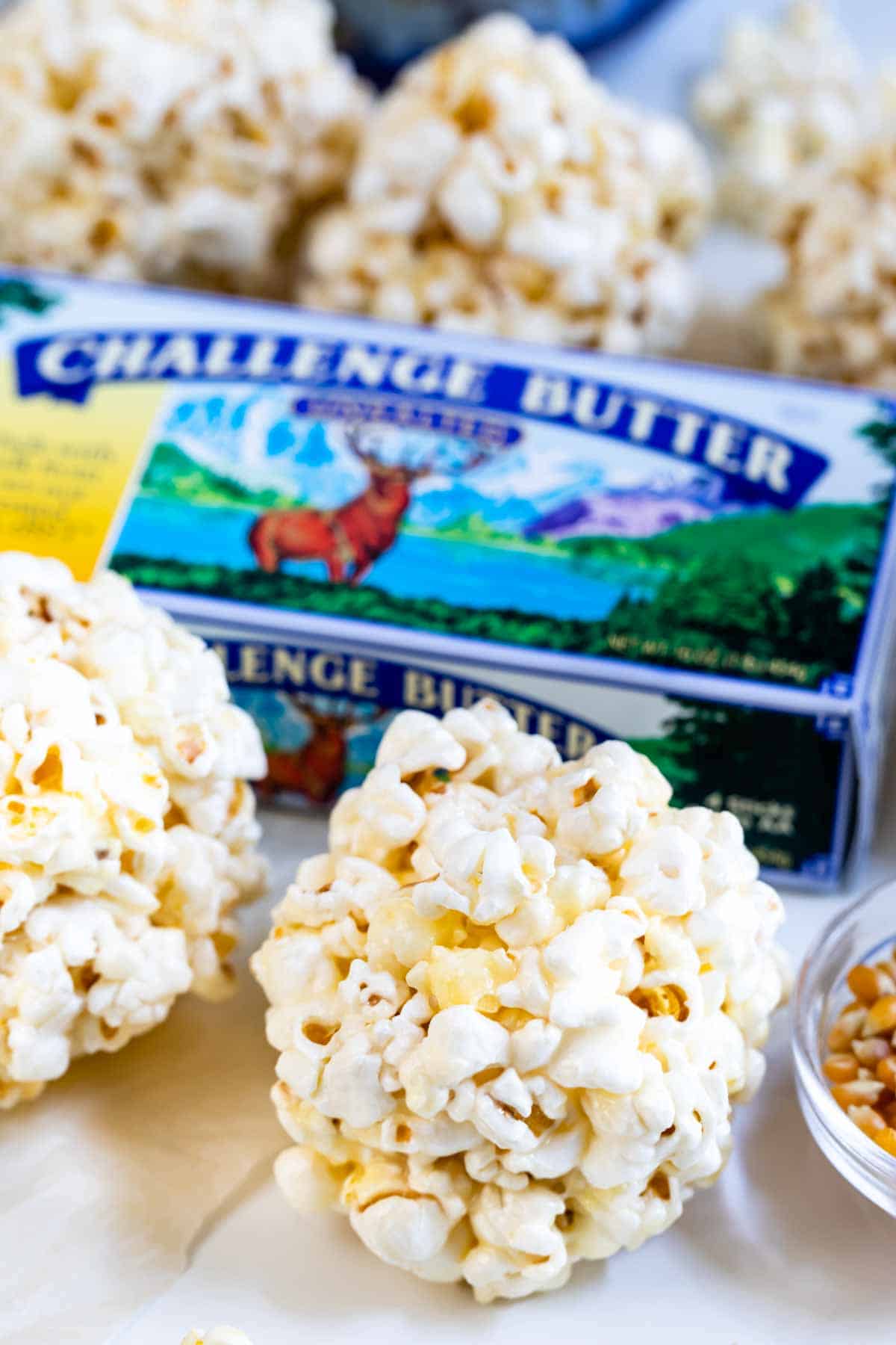 popcorn balls with challenge butter package