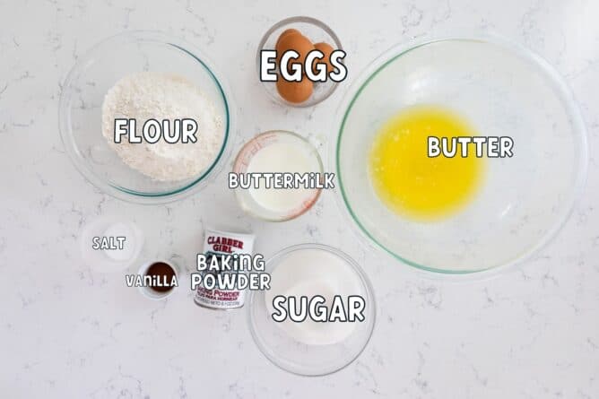 Ingredients in yellow cake