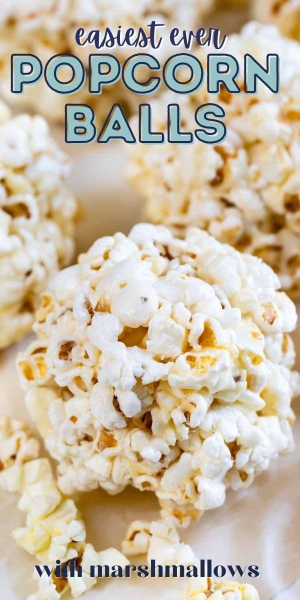 close up of popcorn ball with words on photo