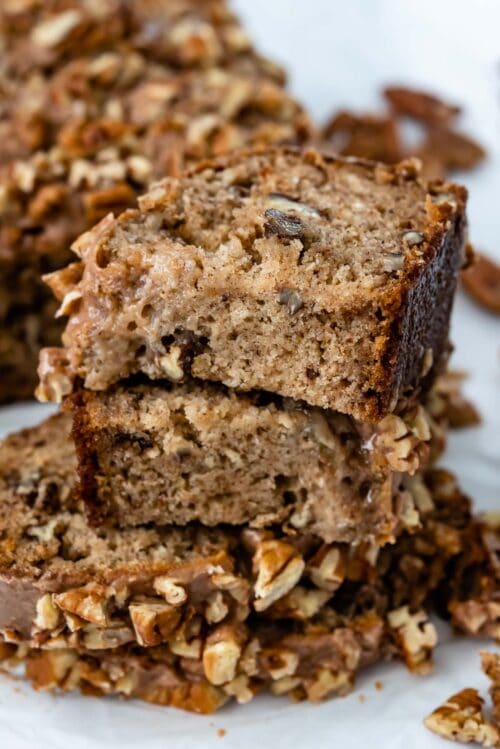 BEST Banana Nut Bread Recipe with Pecans - Crazy for Crust