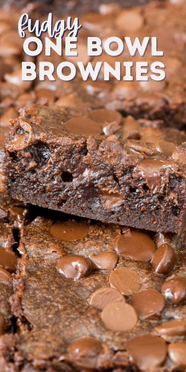 close up of brownie on stack with words on photo