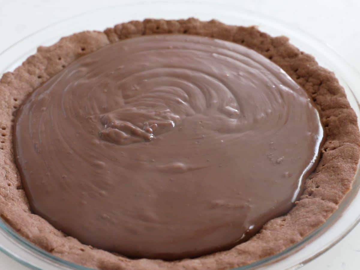 pudding in chocolate crust.
