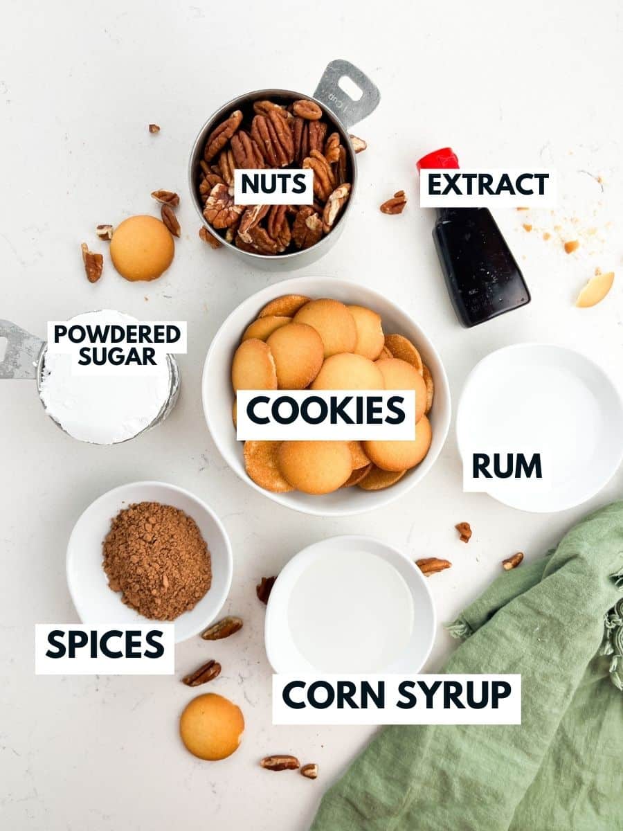 ingredients in rum balls.