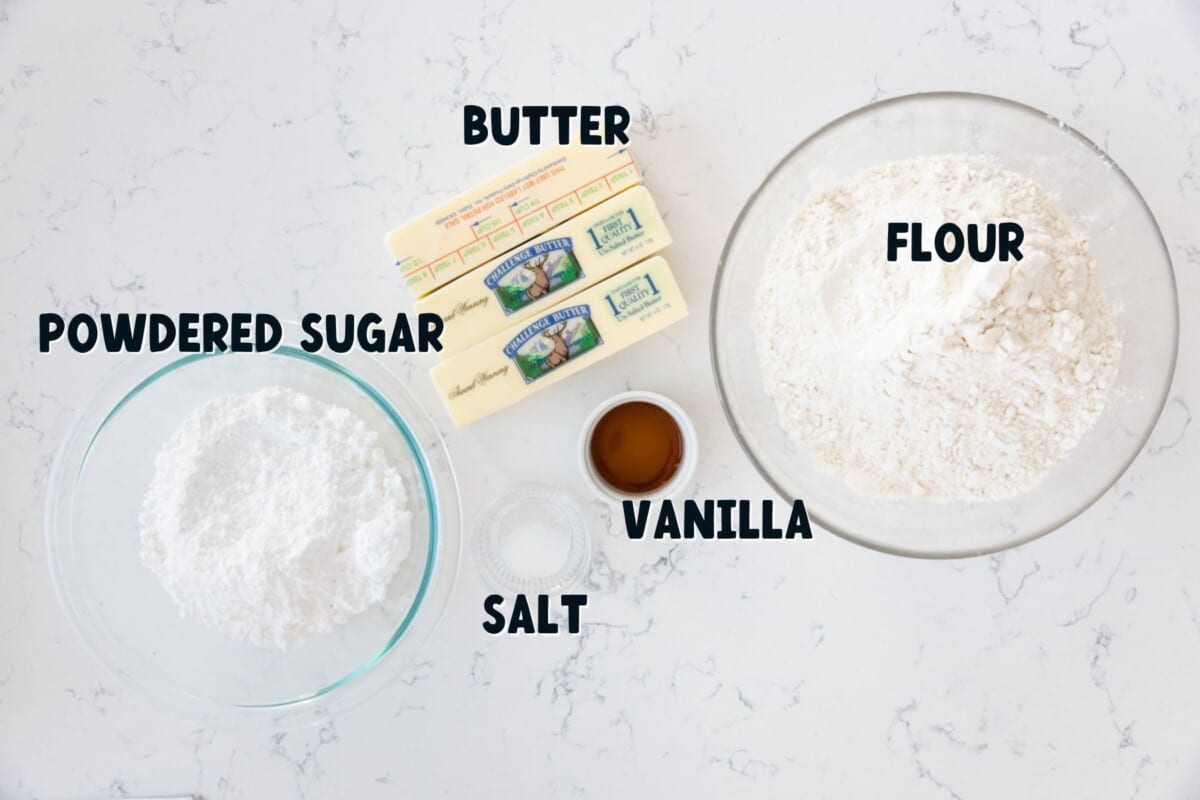 Ingredients in shortbread cookies