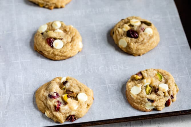 cookies on reynolds parchment paper on cookie sheet