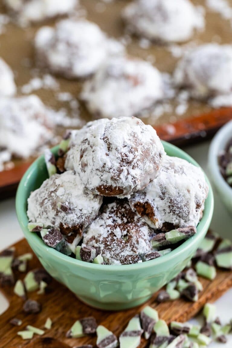 Chocolate Mint Snowball Cookies Crazy for Crust