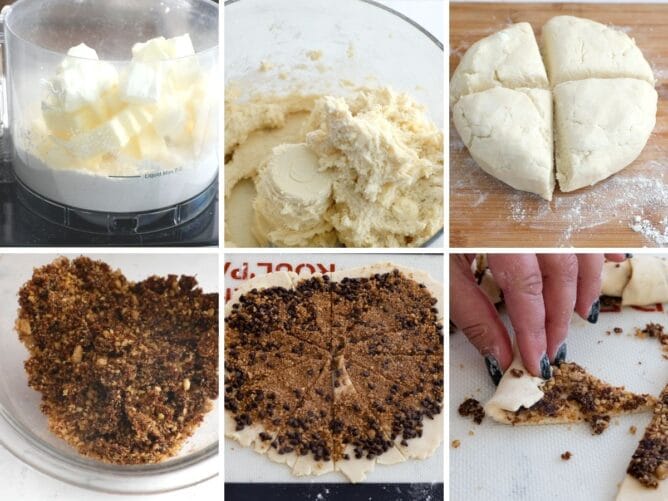 How to make easy classic Rugelach collage of 6 photos