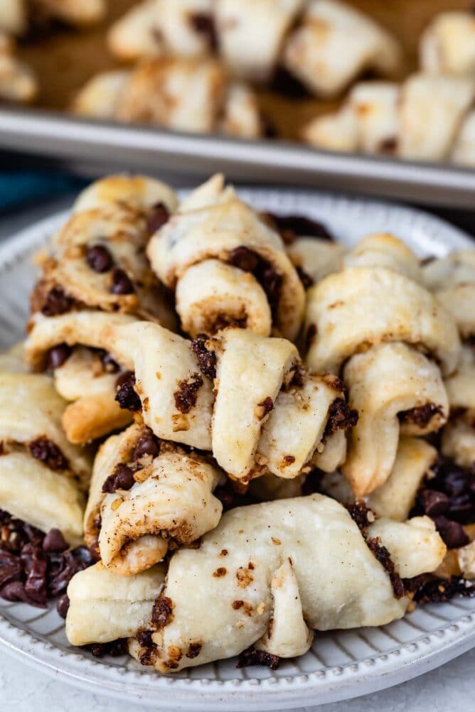 stack of rugelach on plate