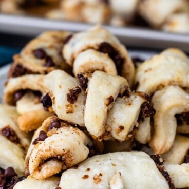 stack of rugelach on plate