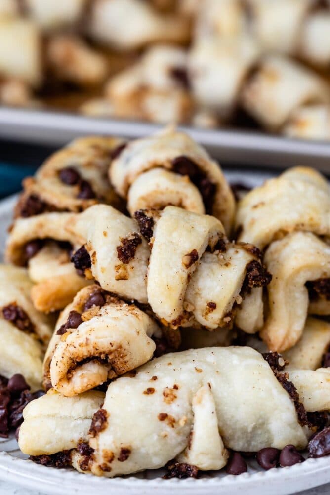 stack of rugelach on plate