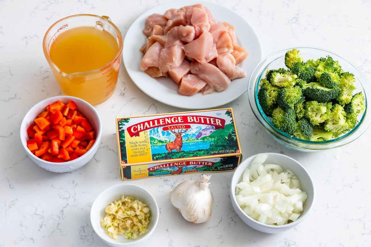 Ingredients for how to make Garlic Butter Chicken