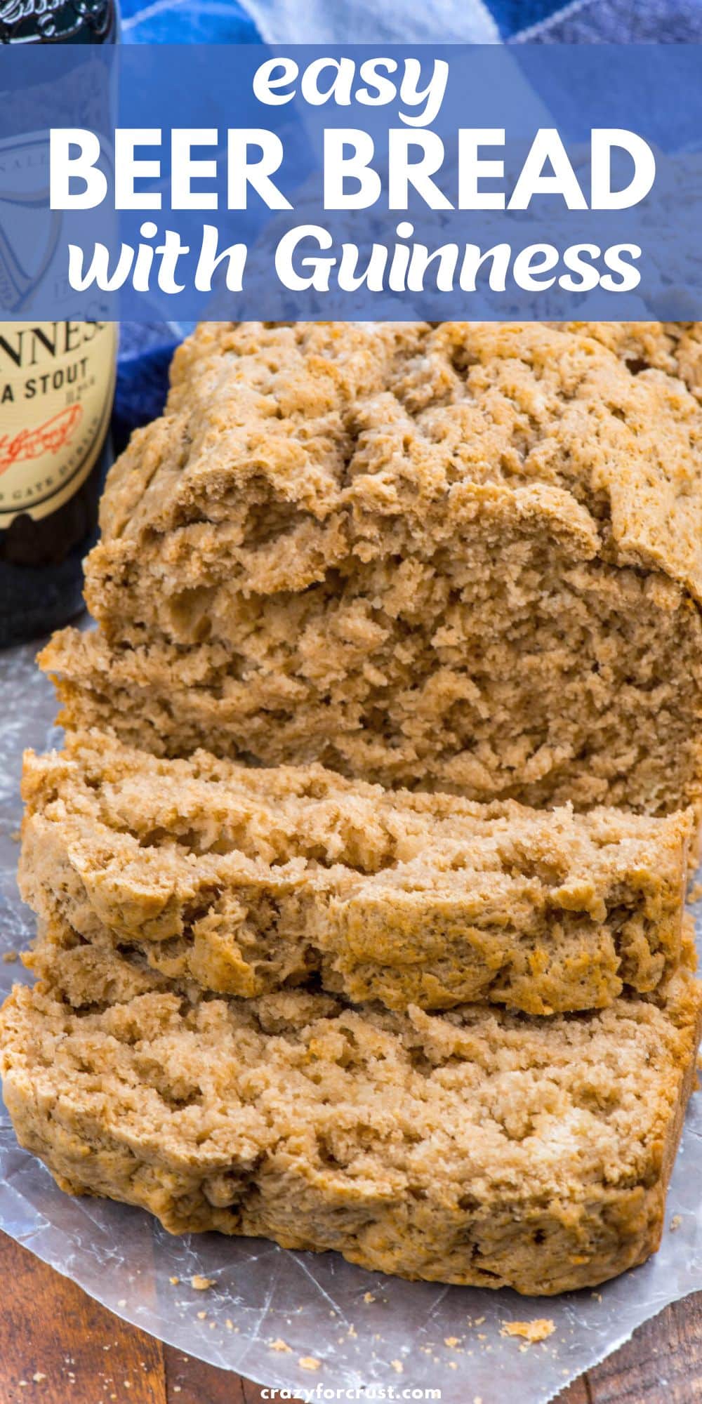 sliced quick bread on parchment.