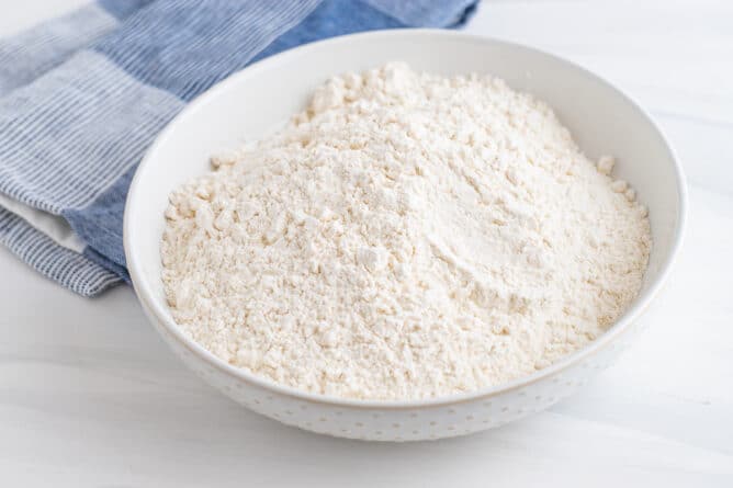 Photo of one type of baking flour in a bowl