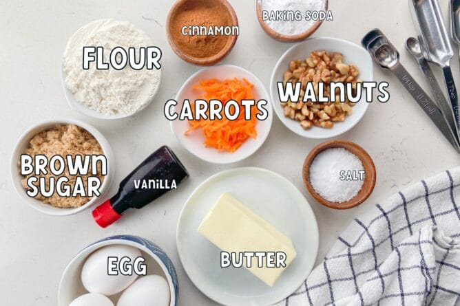 Ingredients in carrot cake cookies