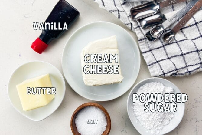 Ingredients in cream cheese frosting