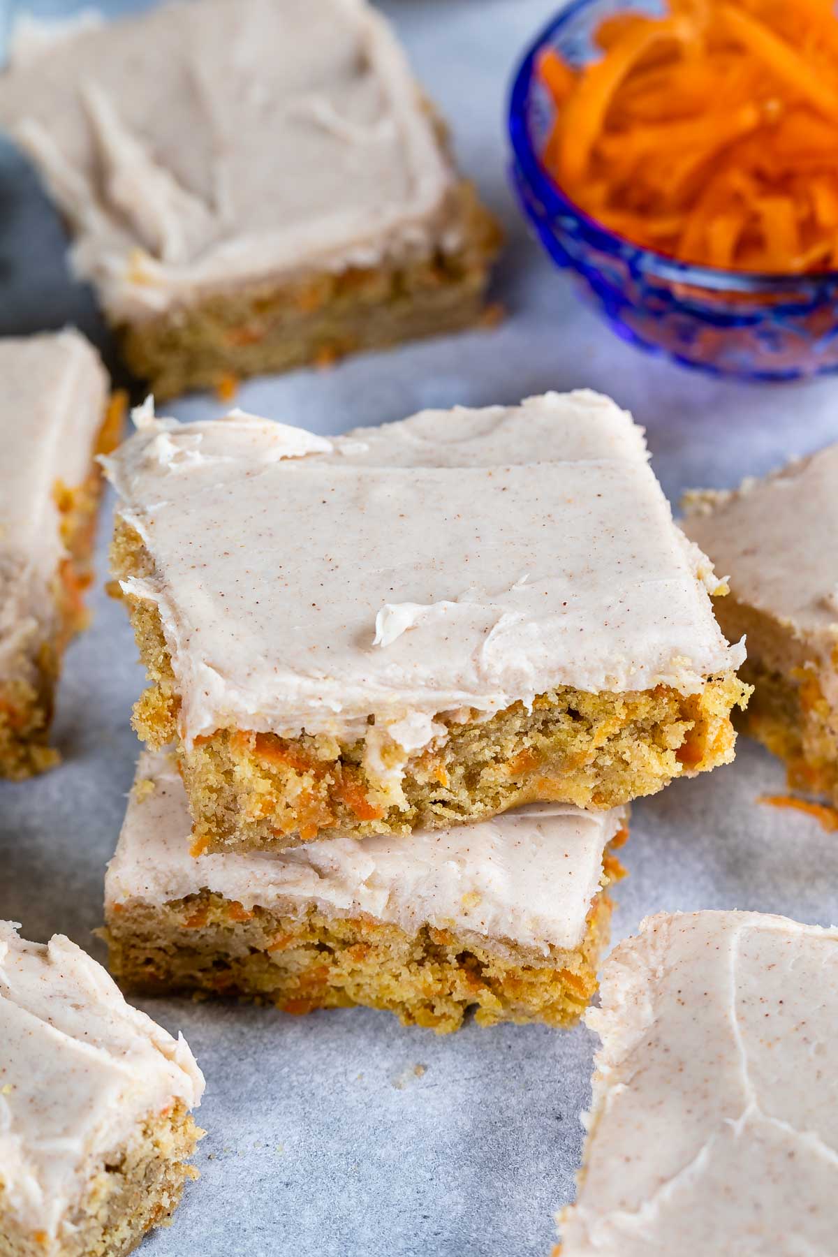 Carrot Cake Blondies (cinnamon cream cheese frosting) Crazy for Crust