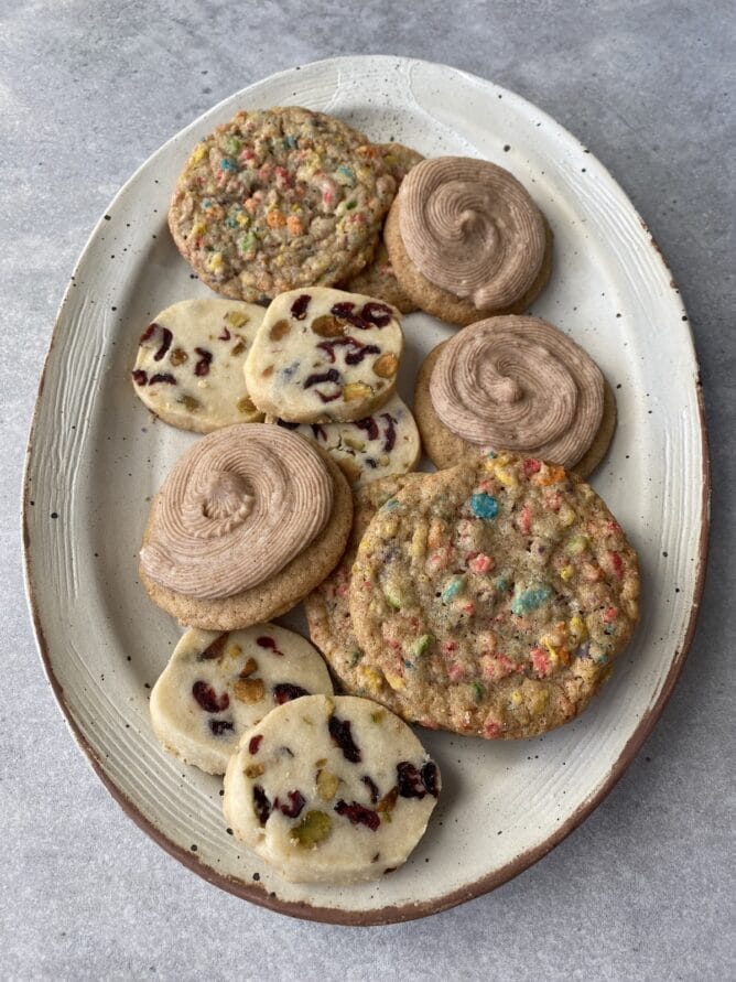 overhead platter of cookies