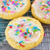 Close up overhead shot of easy small batch sugar cookies