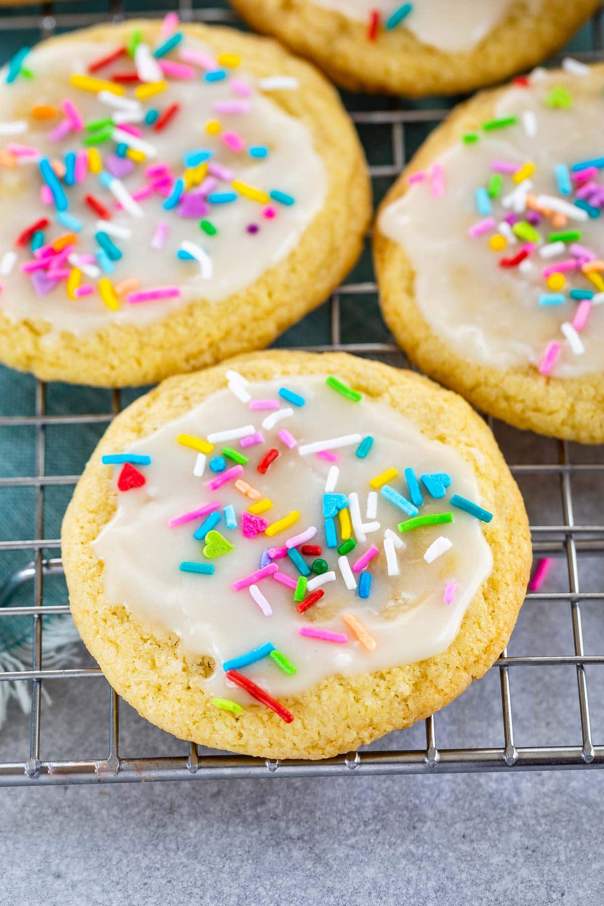 Close up overhead shot of easy small batch sugar cookies